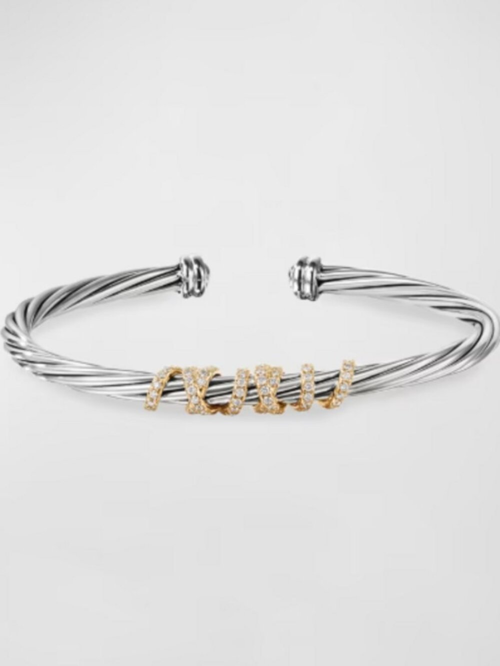 David Yurman Helena Cuff Bracelet With Diamond Wrap - Size Medium
